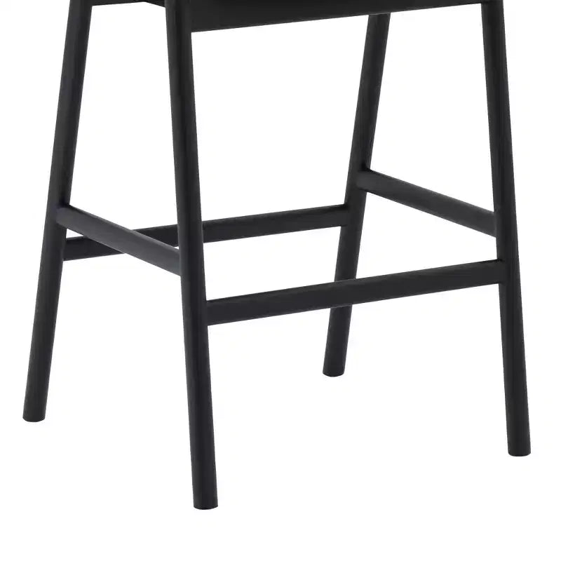 Tabouret de bar hauteur comptoir chêne noir, bois et similicuir