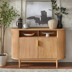 Buffet ovale 2 tiroirs à cannelures Chêne clair