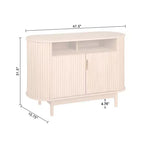 Buffet ovale 2 tiroirs à cannelures Chêne clair