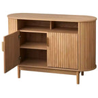 Buffet ovale 2 tiroirs à cannelures Chêne clair