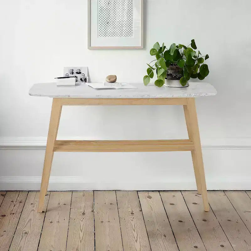 Console en marbre blanc de Carrare italien rectangulaire 43