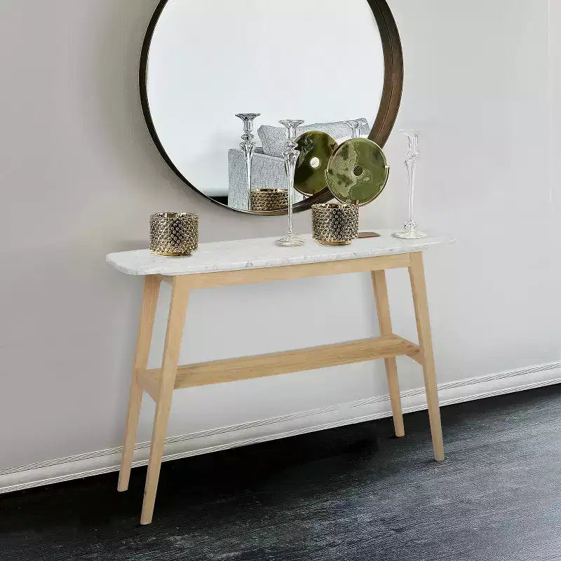 Console en marbre blanc de Carrare italien rectangulaire 43