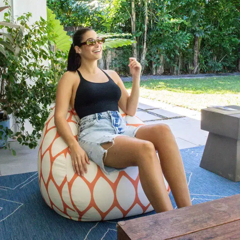 Pouf d'extérieur imperméable en forme de goutte, tissu résistant aux intempéries et durable, pour tous les âges