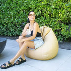 Pouf d'extérieur imperméable en forme de goutte, tissu résistant aux intempéries et durable, pour tous les âges