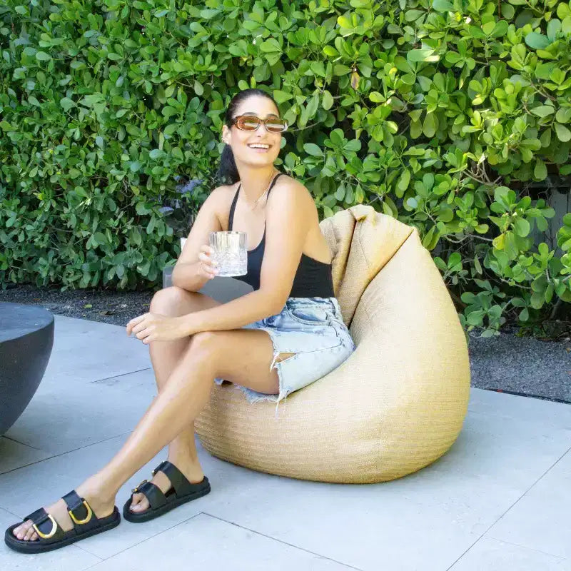 Pouf d'extérieur imperméable en forme de goutte, tissu résistant aux intempéries et durable, pour tous les âges