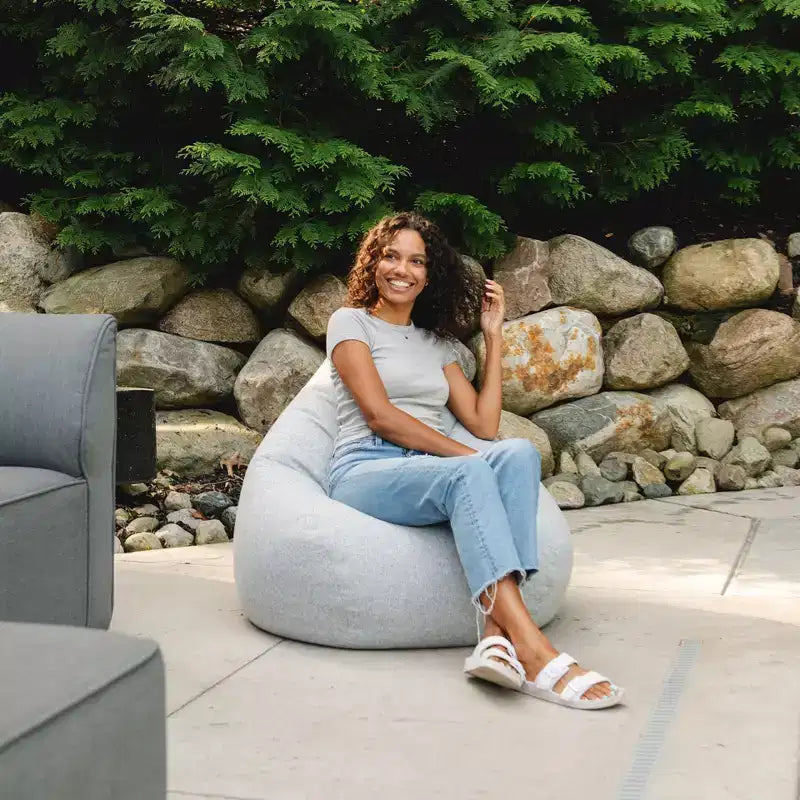 Pouf d'extérieur imperméable en forme de goutte, tissu résistant aux intempéries et durable, pour tous les âges