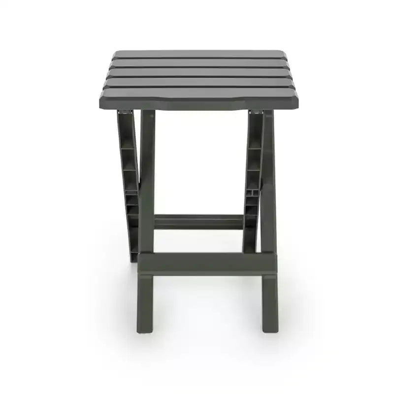 Table d'appoint pliante portable en plastique, résistante aux intempéries et à la rouille, pour camping intérieur et extérieur, sauge (lot de 2)