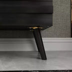 47,2 buffet au design moderne, meuble de rangement noir, table console en bois pour la décoration intérieure