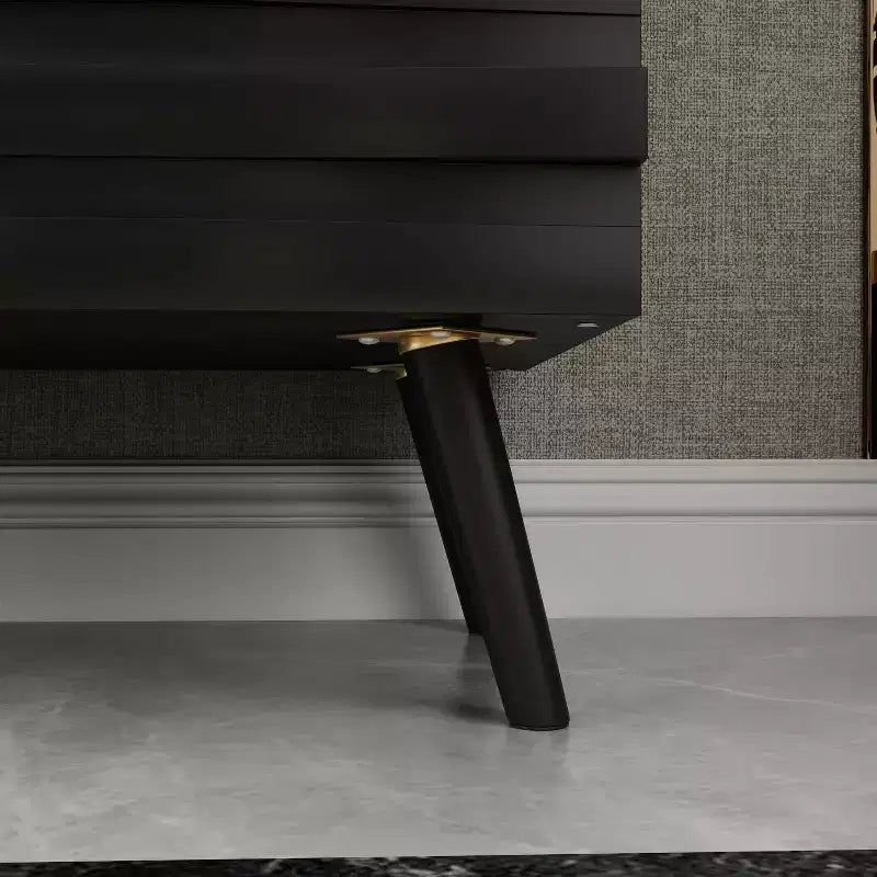 47,2 buffet au design moderne, meuble de rangement noir, table console en bois pour la décoration intérieure