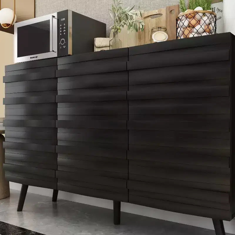 47,2 buffet au design moderne, meuble de rangement noir, table console en bois pour la décoration intérieure