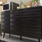 47,2 buffet au design moderne, meuble de rangement noir, table console en bois pour la décoration intérieure
