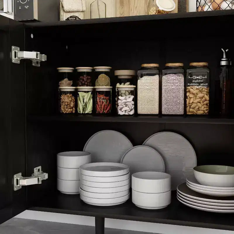 47,2 buffet au design moderne, meuble de rangement noir, table console en bois pour la décoration intérieure