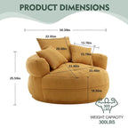 Fauteuil arrondi type « lazy sofa » – Blanc/Bleu/Gris/Jaune/Orange/Rose fuchsia/Bleu marine/Vert, modèle une ou deux places